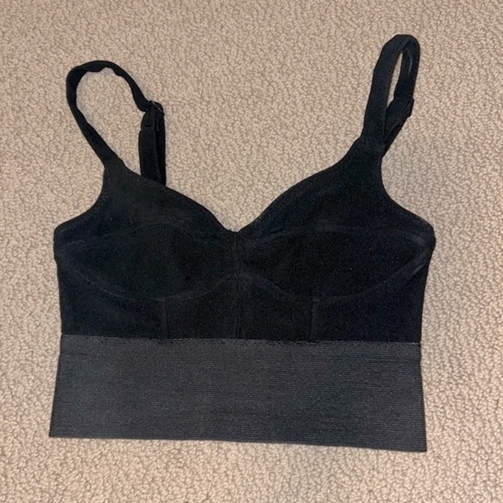H&M corset bustier crop bra top‎ stretch body con XS S 4 6 M rat boa Bebe​